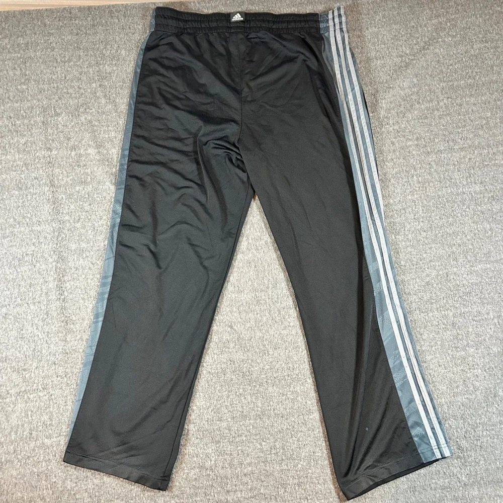 Adidas Basketball Mens XL Black Stripe Track Pants Athletic Warmup Fit 38x30 Y2K
